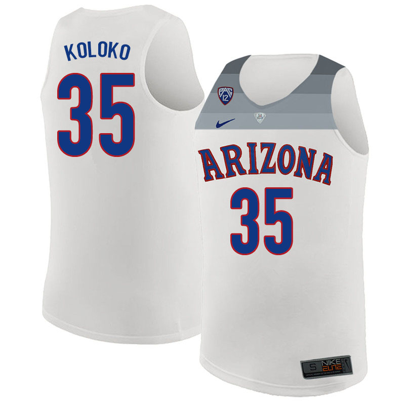 Men #35 Christian Koloko Arizona Wildcats College Basketball Jerseys Sale-White